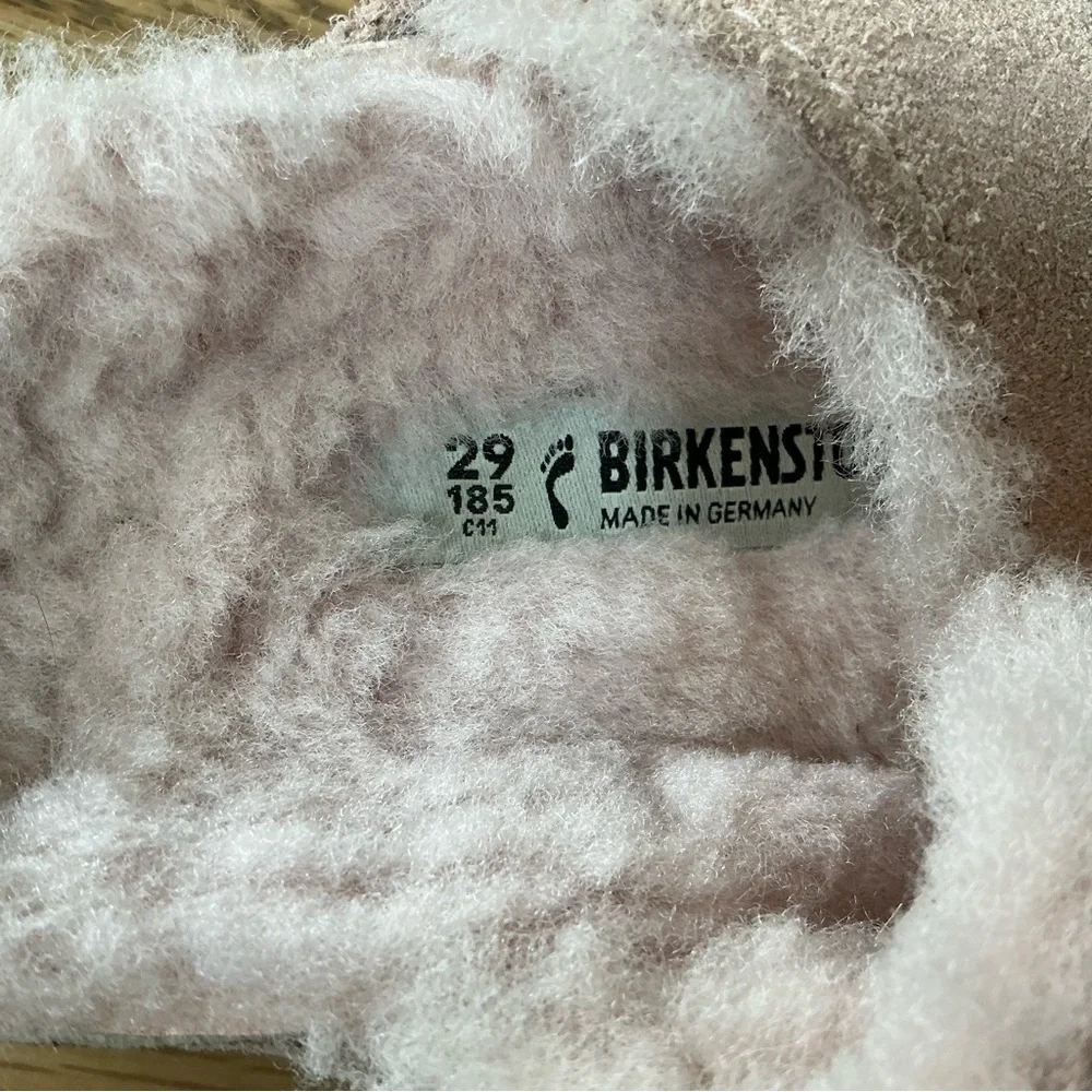 Birkenstock Arizona Shearling Pink Clay Suede Leather Size 29 Toddler